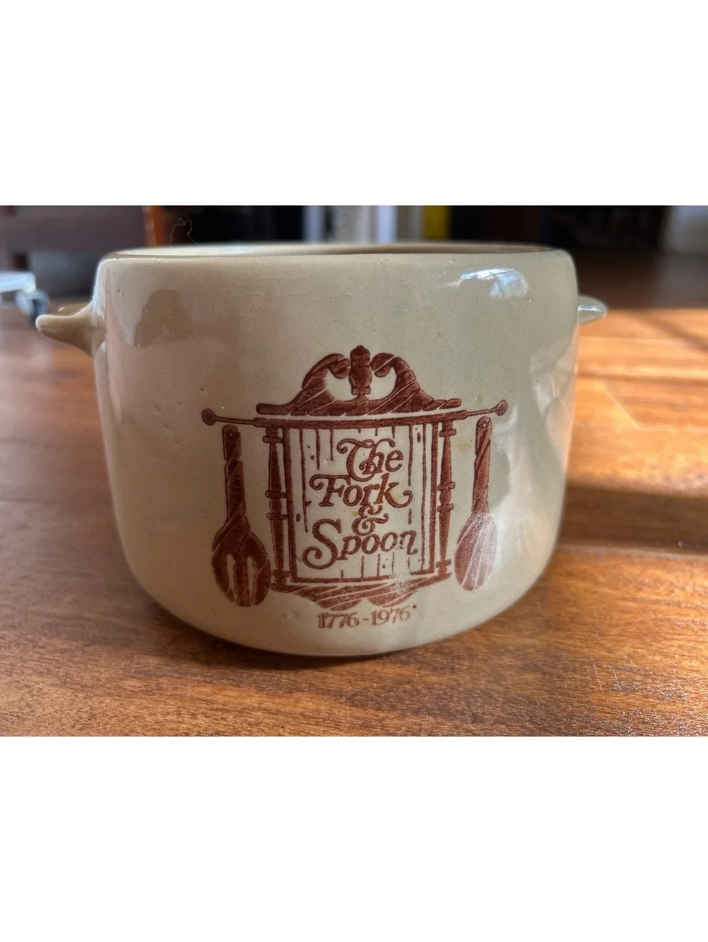 Westbend The Fork & Spoon Ceramic Pot 1776-1976 Vintage